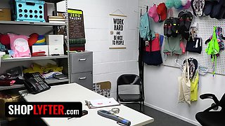 Shoplyfter - stunning babe Athena Heart complies every order of security guard to get out of distress