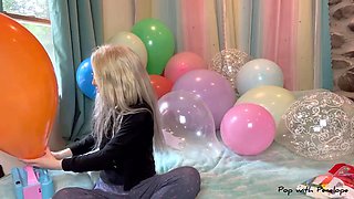 Blowing up over 25 Balloons then Nail Popping them All!