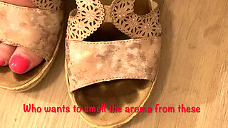 Mrs Mature Feet in Lbd and Very Stinky Shoes