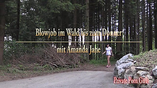 Outdoor Blowjob in the Forest Until Thunder with Amanda Jane