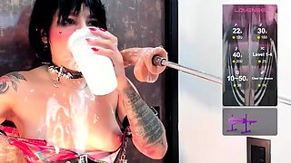 Stacked brunette goes solo toys and masturbation