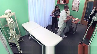 Doctor bangs and cums on student
