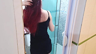 I waited for everyone to leave to catch my sister-in-law by surprise in the bathroom!