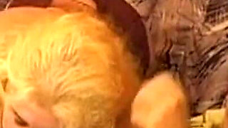 Greedy Blonde MILF Drains Two Lucky Cocks Eagerly