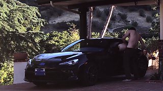 Angry blonde fucked on car by boyfriend while breaking up