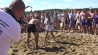 Strong girl sand wrestling tournament - wrestling matches