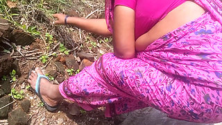 Big boobs Priyanka Tamil aunty cleaning the garden