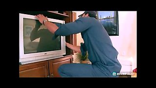 Hot MILF Charley Rose Fucks the Cable Guy - Big Tits, Blowjob & Cumshot