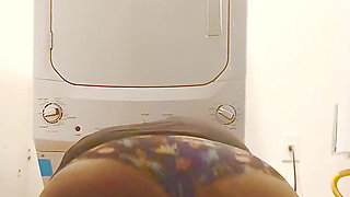 You Catch Your Hot, Tall, BBW, Ebony, Step-mom Doing Laundry in Their Panties Again