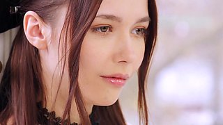 Mila Azul shows perfect boobs while teasing on her own
