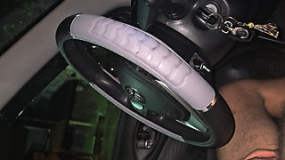 A penis flashing on a rainy night for two brunettes on the street