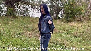 LapkaLus Big Perfect Tits Tease Stranger to Creampie in Forest