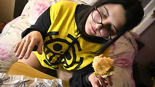 JOI Wanking at Me While Eating a Burger - Bunny Looner