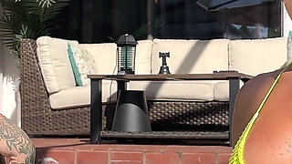 Kiki Evelin Ready to Hire Sweaty Pool Dbl Sided Dildo Fuck