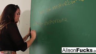 Naughty Masturbating School girl Alison Tyler has to stay after school
