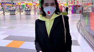 Real risky sex in man's toilet - agent pickup student in Walmart