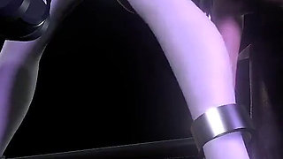 Sexy Blonde Strapped on a BDSM Sex Machine