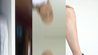 White Caftan, Tights and Sexy High Heels