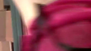 Stockroom Foursome - Platinum Blonde in Fishnets and Busty Brunette in Glasses Take Two Cocks