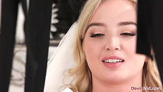 Blonde bride fucked by stepbro in law before wedding starts