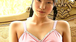 Lolli Pop In Cute Japanese teen 18+ In Pink Leotard With