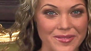 Blonde craves an anal threesome and cum on her big tits