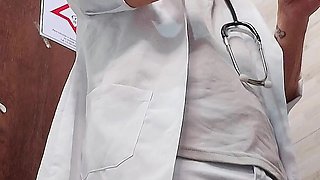 Nurse Takes off Condom While Having Sex with Asian Doctor in Hospital Bathroom