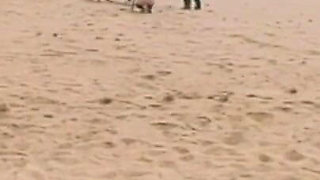Fat ass and spanking, on the beach part 2