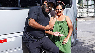 Fat Belly Mature Rough Ass Fucked in My Driving Van
