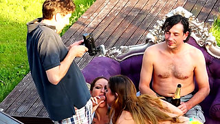 Outdoor DP Group Sex Wild Fuck Fest