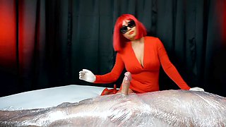Tightly wrapped and dominated - mummified femdom edging handjob by Madameteeze