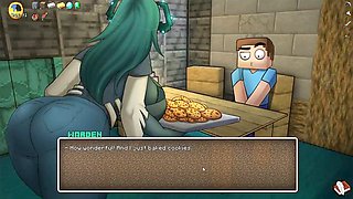 Getting off with a dildo featuring a cartoon celebrity in a wild parody