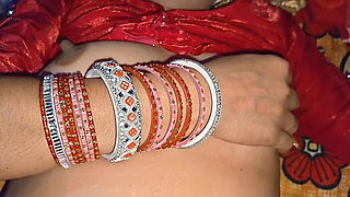 Newly Married Wife Night Romantic Boobs Pressing in the Bedroom