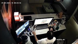 Naughty amateur Korean babe sucking cock on hidden cam
