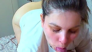 Real Wife Amateur Homemade Blowjob Cum in Mouth Swallow