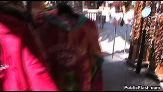 Redhead slut with big boobs goes down