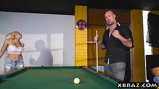 Waitress Loses A Game Of Pool And Gives Up Her Ass With Luna Star