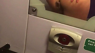butt plug joins me in the train toilet anal action