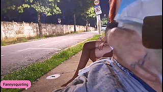 Risky Handjob on the Street in Naughty with an Eye on Erection!