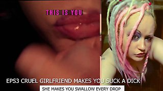 CampSissybois Cruel Girlfriend Commands Dick Sucking and Cum Swallow