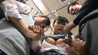 Old Men In Metro Harass Delicious Asian Japanese Girls