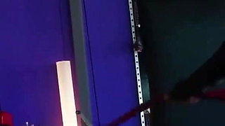 Horny lez milf is whipping her sub friend