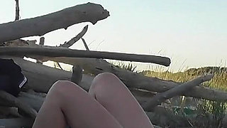 French Teacher Masturbates Student Bull on Public Nudist Beach Caught by Voyeur Jerking Huge Cock