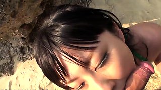 Bikini suck off with trampy Megumi Haruka in the outdoor