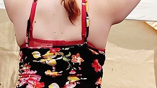 Redhead BBW with Big Boobs Blowjob Tittyjob Facial
