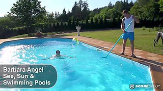 Barbara Angel and Barbara Moss Lesbian Outdoor Cumshots