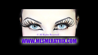 Latex girl punishing her slave with a hard whipping