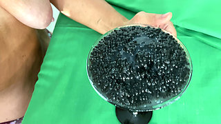 MILF Domina Eat Organic Food Caviar with Sperm.