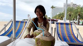 Tiny Thai teen takes a huge cock inside