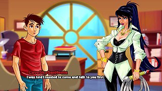 Enjoying cartoon fantasies with bikini babes and a milf in a micro bikini
